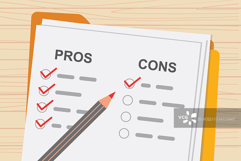 决策过程的利弊概念图片素材