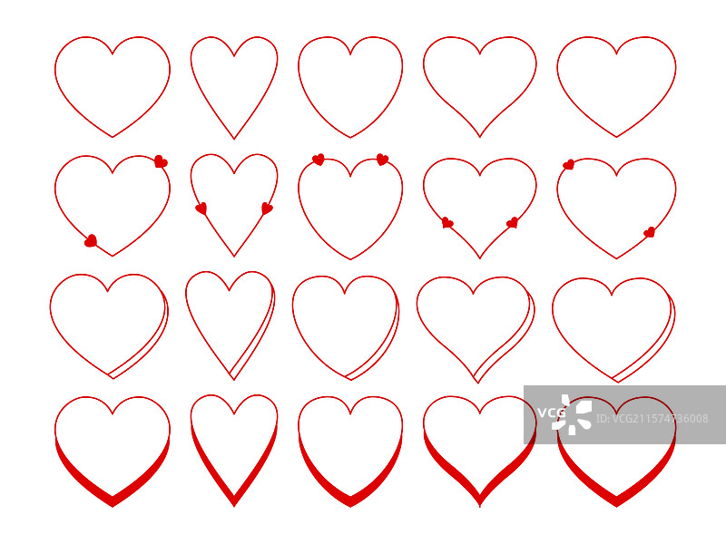 心形框架线性心形时尚极简风格图片素材