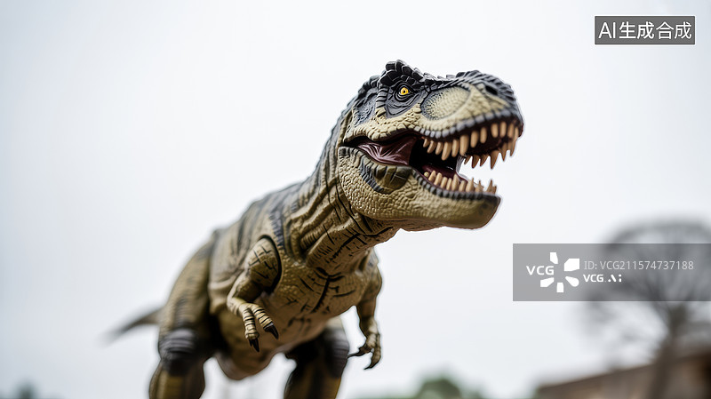 【AI数字艺术】栩栩如生的恐龙模型特写图片素材