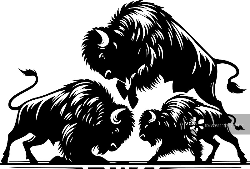 野牛剪影艺术-15图片素材