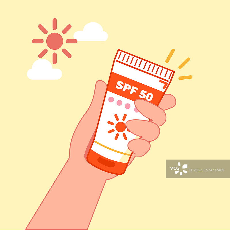 一只手握着防晒霜图片素材