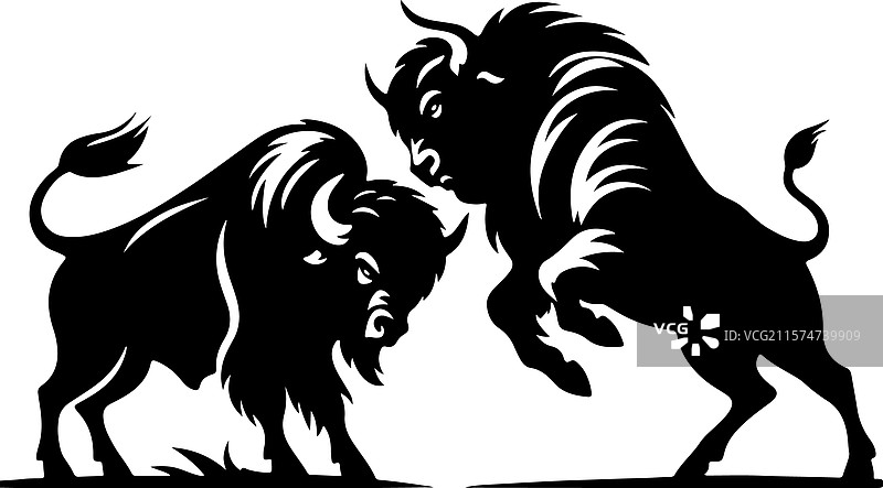 野牛剪影艺术-20图片素材