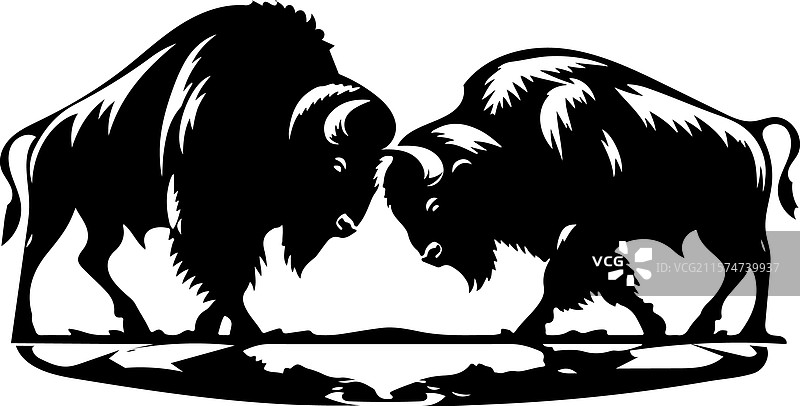 野牛剪影艺术-21图片素材