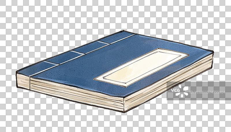 手绘水彩一本古代通用书本免抠元素图片素材