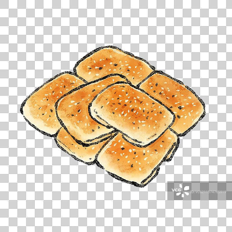 新疆美食国风插画-烤包子图片素材