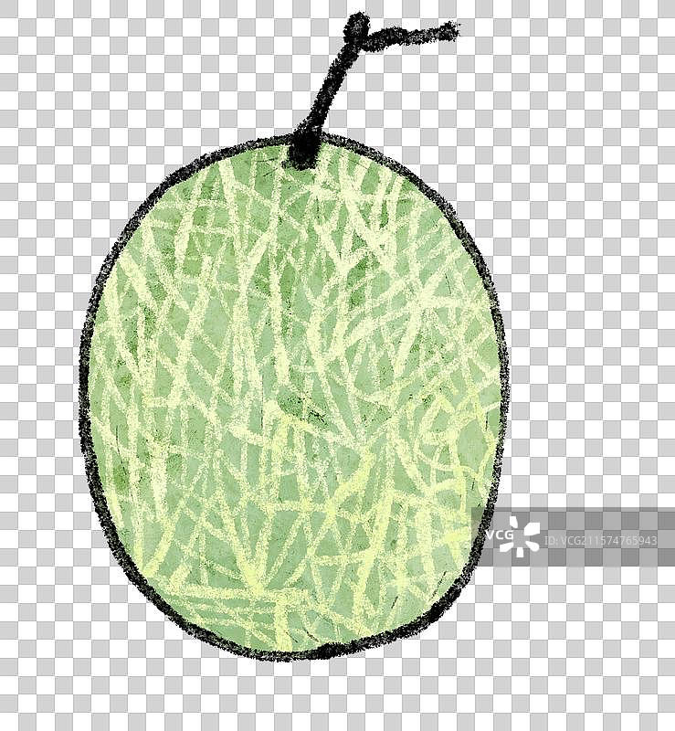 新疆美食国风插画-哈密瓜图片素材