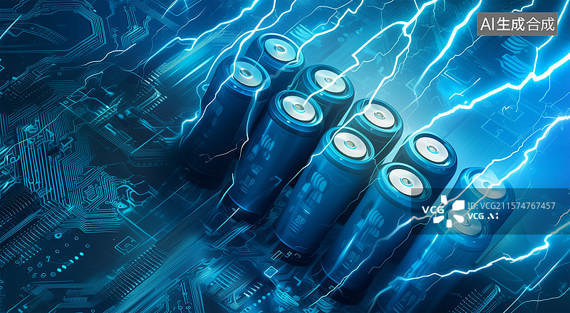 【AI数字艺术】电路板特写合成图像图片素材