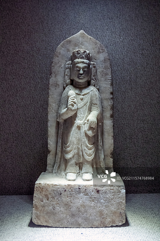 陕西省西安市博物馆菩萨像西魏535-556年西安市未央区出土图片素材