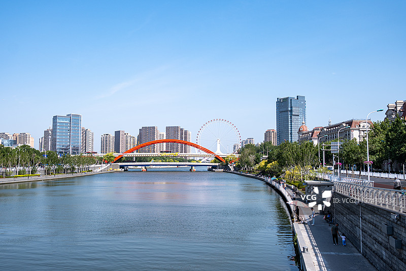 城市天际线与摩天轮图片素材