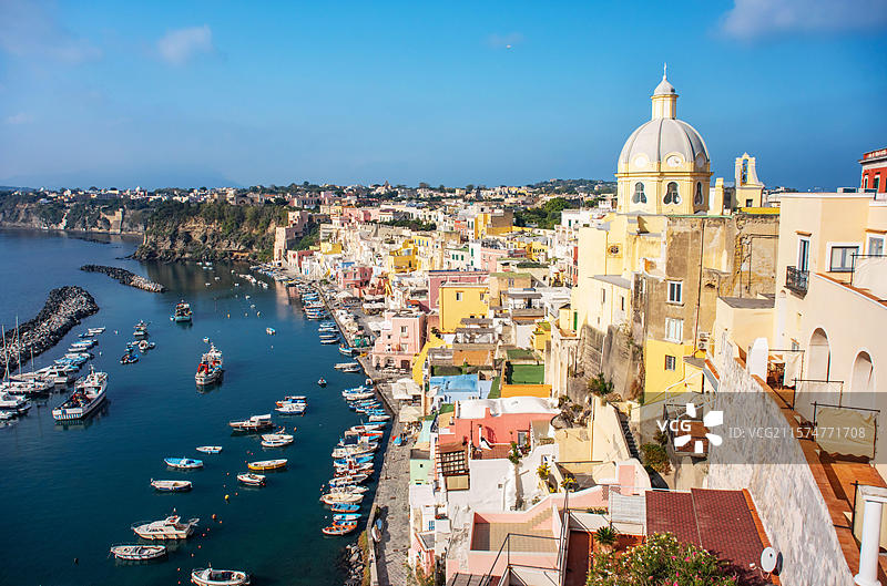 Sunny summer on Procida Island, Italy图片素材