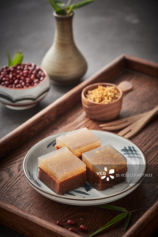 中式糕点 水晶桂花羊羹图片素材