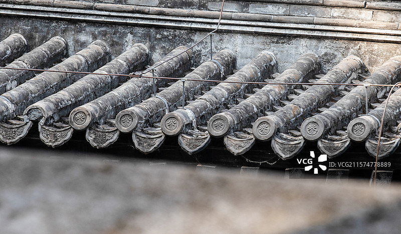北京大觉寺的屋檐特写图片素材
