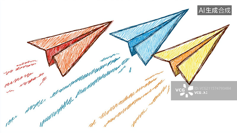 【AI数字艺术】纸飞机图片素材