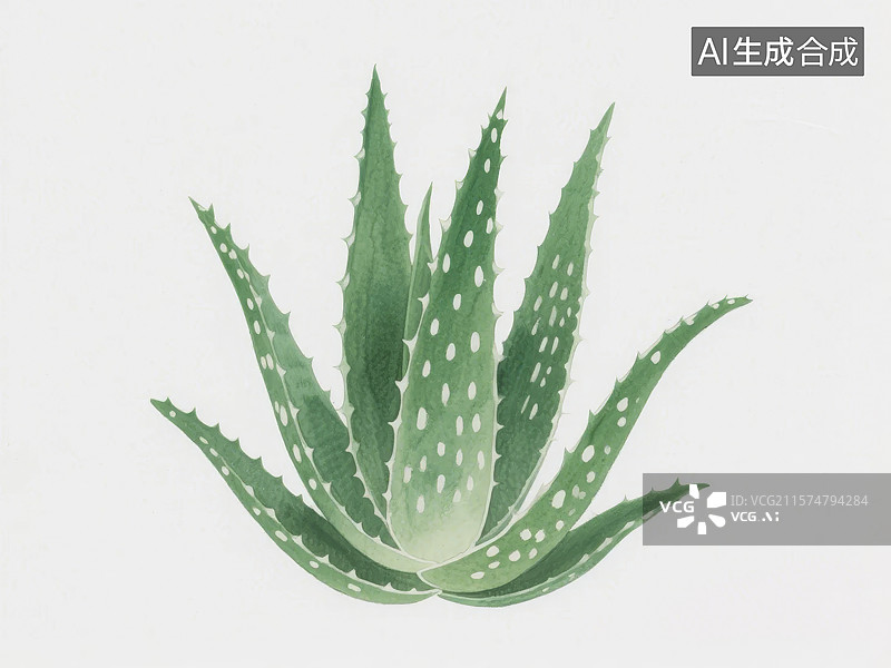 【AI数字艺术】绿色多肉植物插画图片素材
