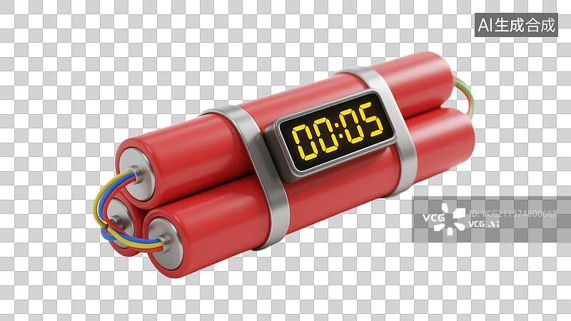 【AI数字艺术】3D三维定时炸弹图片素材