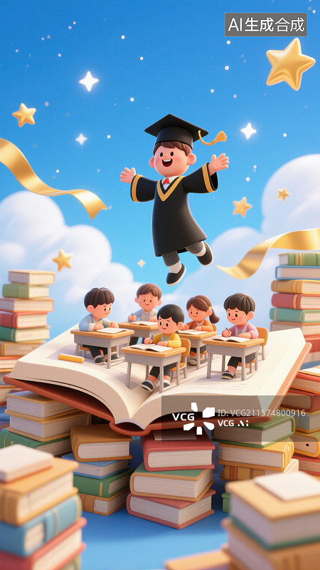 【AI数字艺术】3D三维高考冲刺金榜题名考生加油努力拼搏图片素材