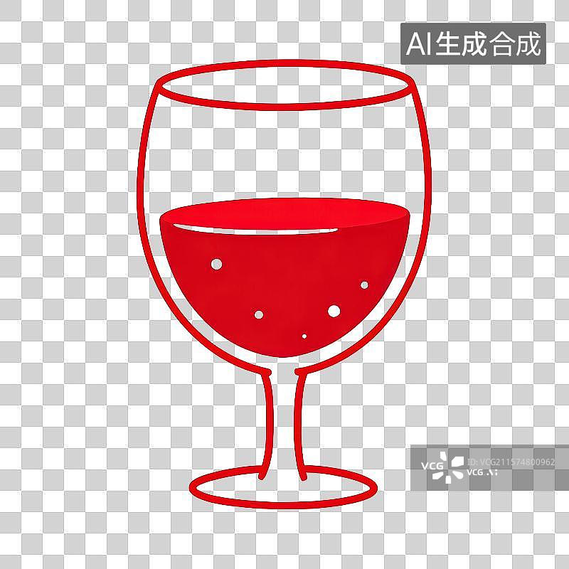 【AI数字艺术】极简主义风格卡通红酒插画图片素材