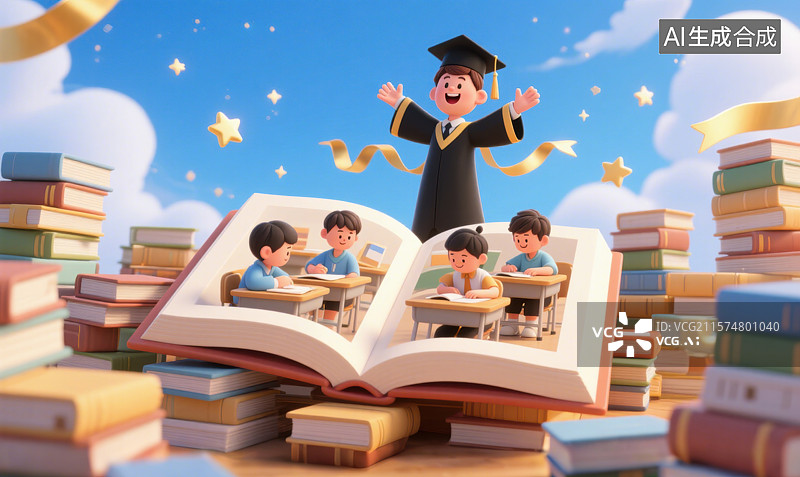 【AI数字艺术】3D三维高考冲刺金榜题名考生加油努力拼搏图片素材