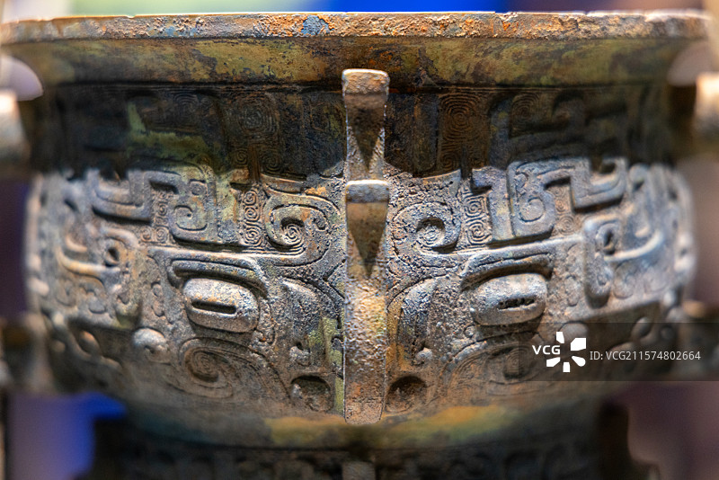 青铜器文物 西周早期 兽面纹方座簋 湖北随州羊子山4号墓出土 一级文物图片素材