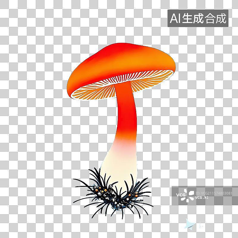 【AI数字艺术】极简主义风格卡通蘑菇插画图片素材