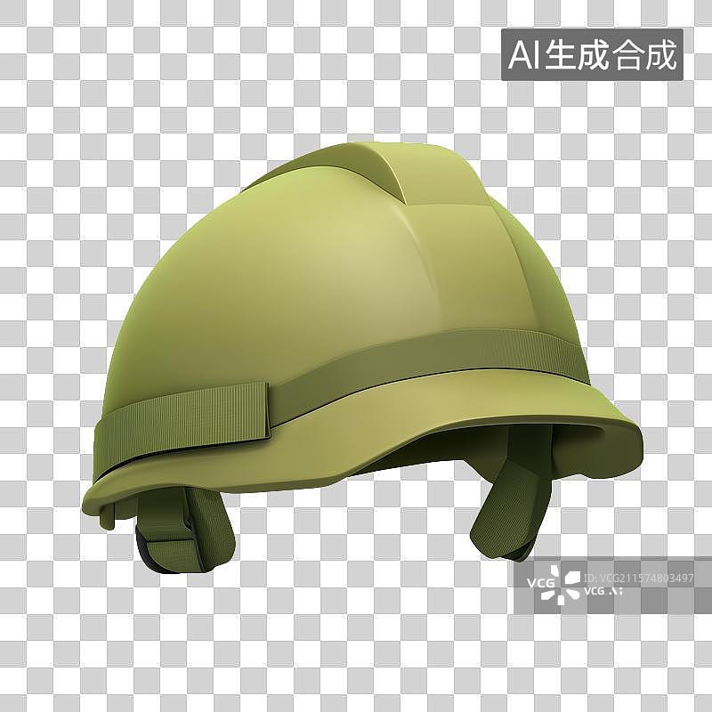 【AI数字艺术】3D三维军绿色军事保护士兵头盔图标图片素材