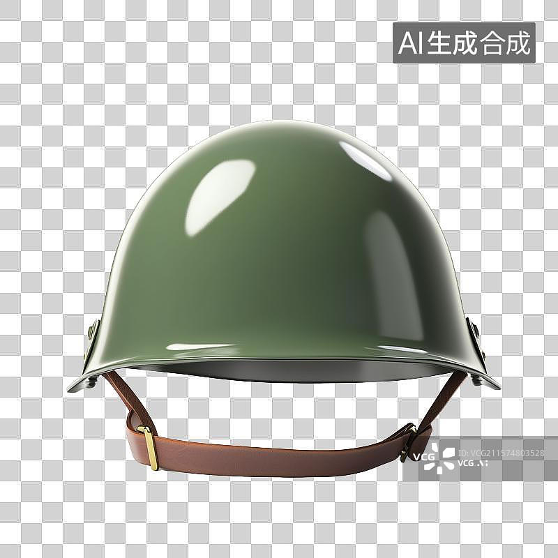 【AI数字艺术】3D三维军绿色军事保护士兵头盔图标图片素材