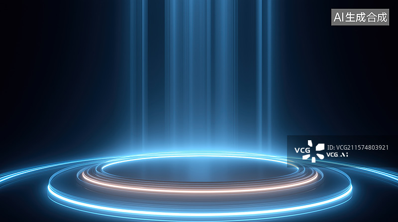 【AI数字艺术】未来科技舞台光效展示图片素材