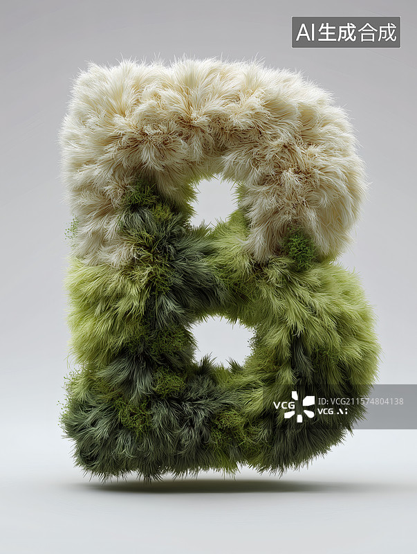 【AI数字艺术】毛茸茸的字母B图片素材