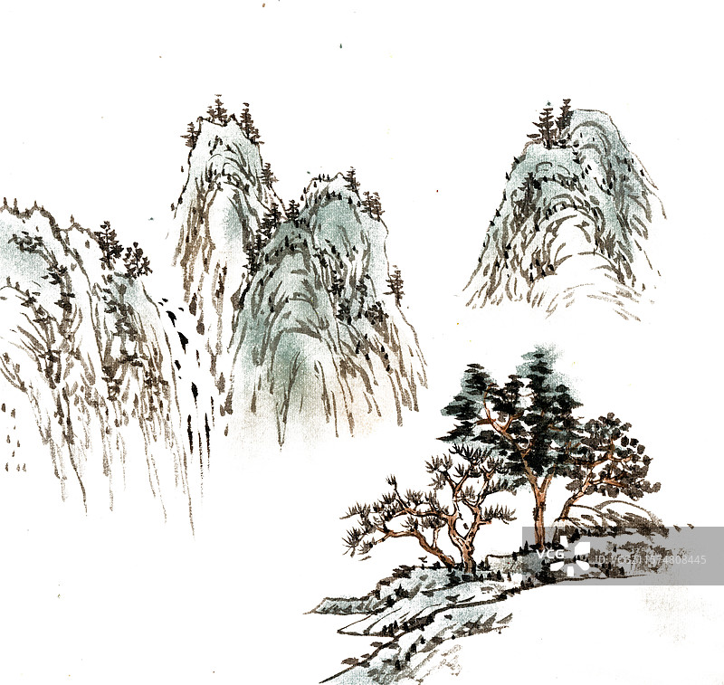 山脚下的树木图片素材