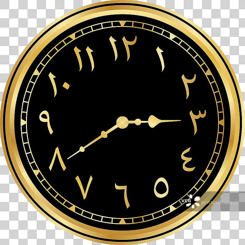 奢华的模拟时钟，带有经典的阿拉伯数字图片素材