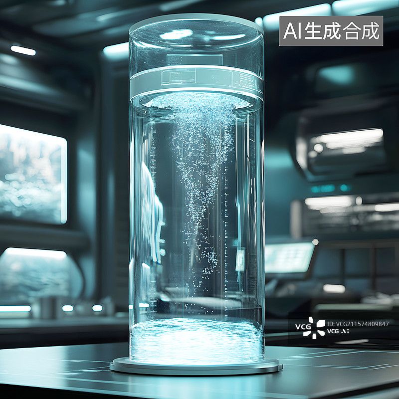 【AI数字艺术】AIGC：科学实验室玻璃器皿中的液体 化学反应 医学研究图片素材