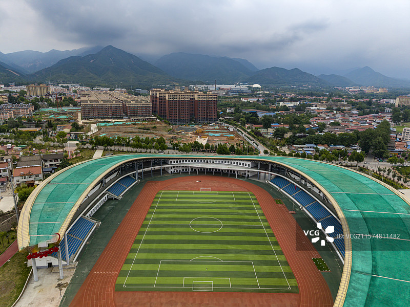 航拍山西运城市垣曲县体育公园图片素材