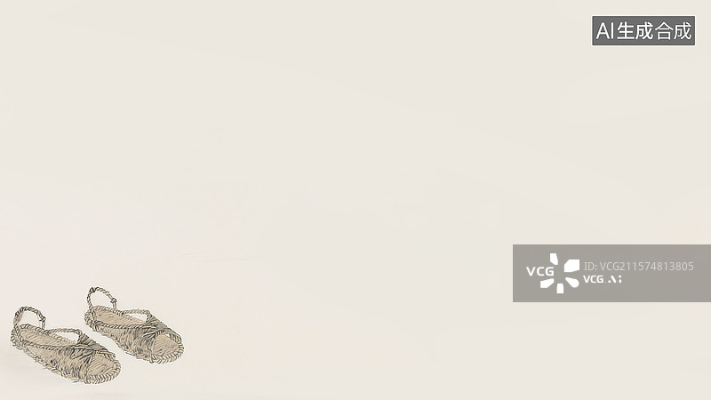 【AI数字艺术】水墨画草鞋背景左下图片素材