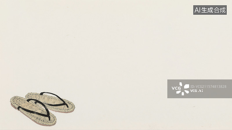 【AI数字艺术】水墨画草鞋背景左下图片素材