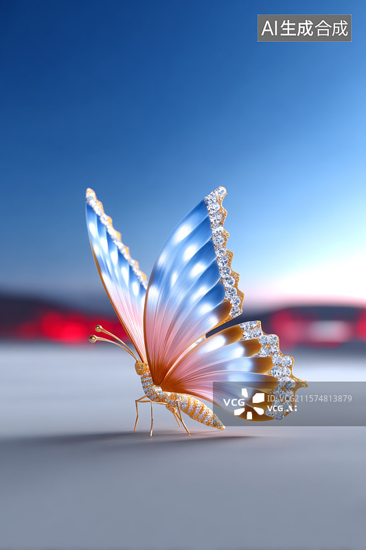 【AI数字艺术】飞行的蝴蝶机械图片素材