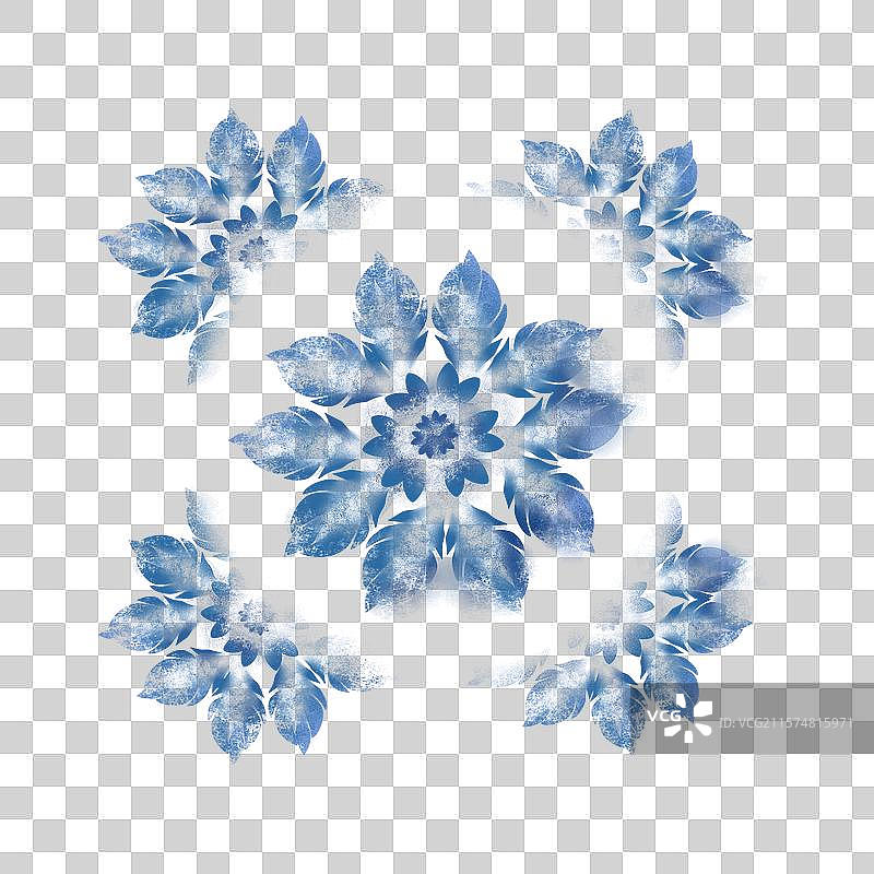 扎染兰花青花中国风新中式图案图片素材