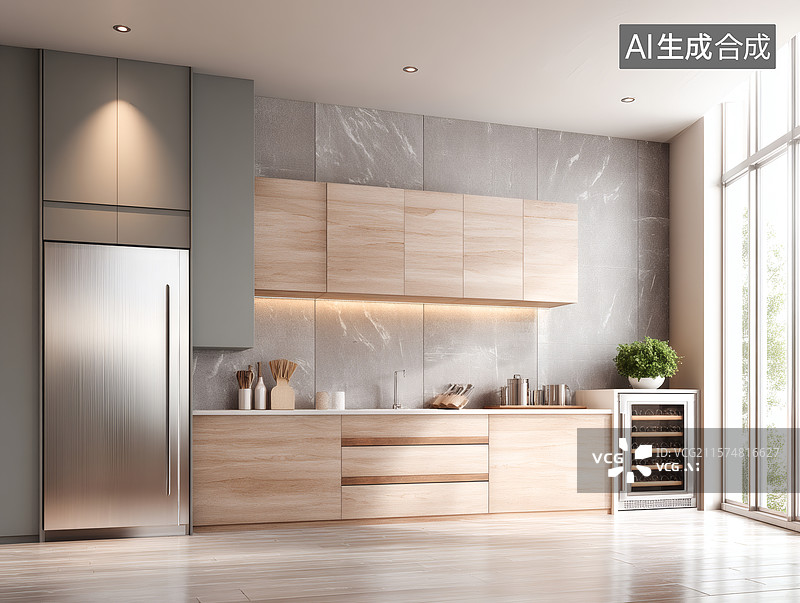 【AI数字艺术】现代简约厨房设计图片素材