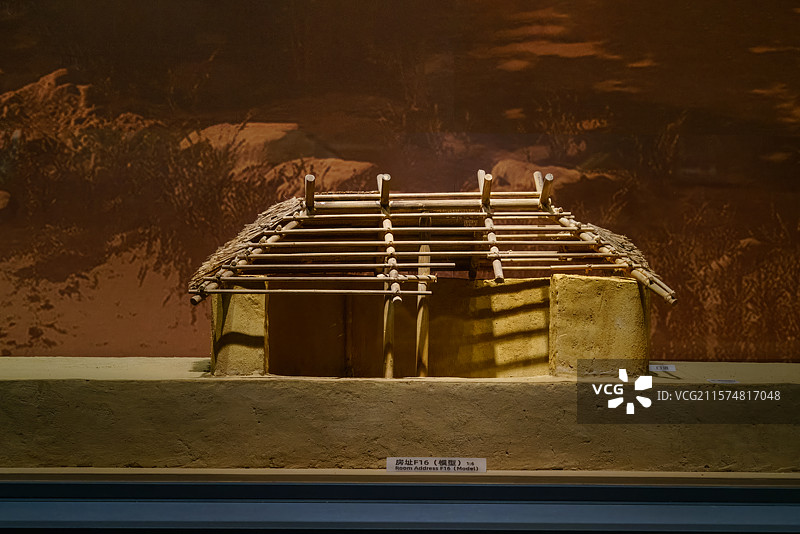 新石器时代民居模型，大河村遗址，F16图片素材
