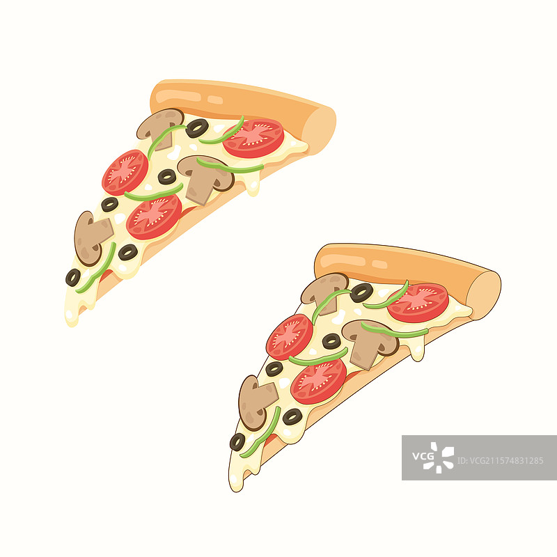 素食披萨切片图片素材