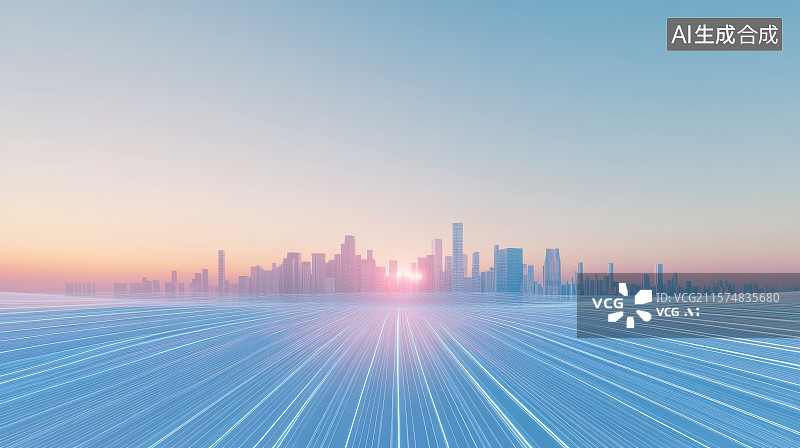 【AI数字艺术】虚拟网络数字智慧城市科技概念图片素材