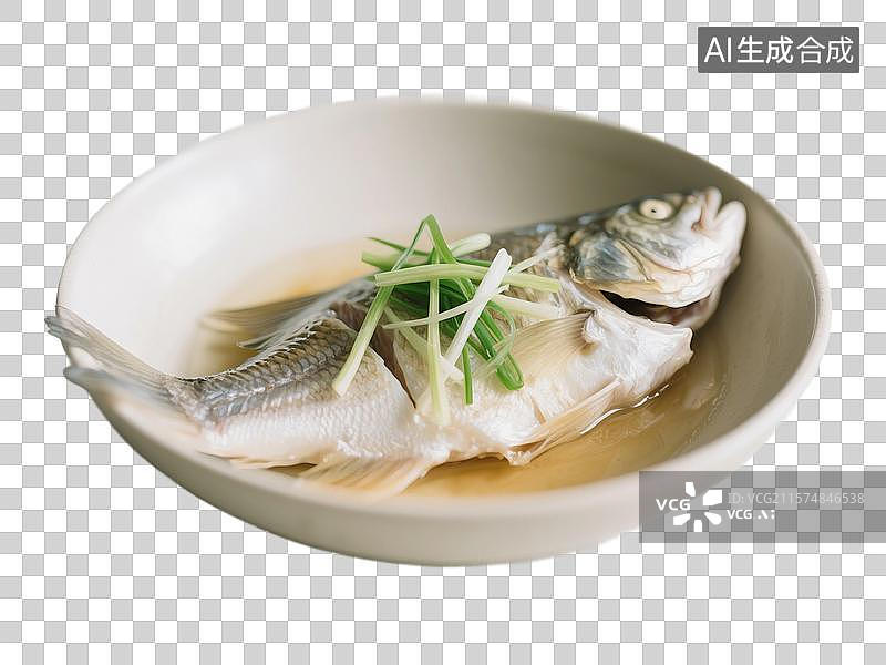【AI数字艺术】家常菜，清蒸鱼，免抠元素图片素材