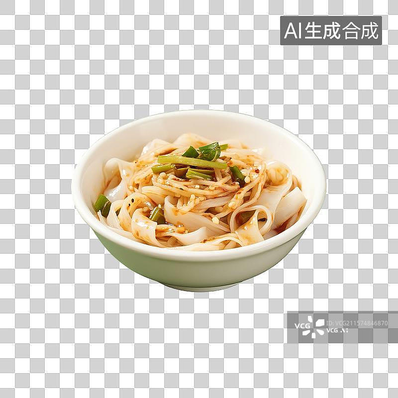 【AI数字艺术】红油面皮，宽面，凉皮，面皮，中式传统美食，免抠元素图片素材