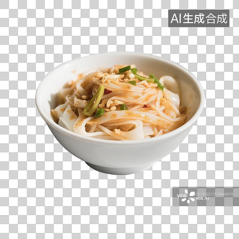 【AI数字艺术】红油面皮，宽面，凉皮，面皮，中式传统美食，免抠元素图片素材