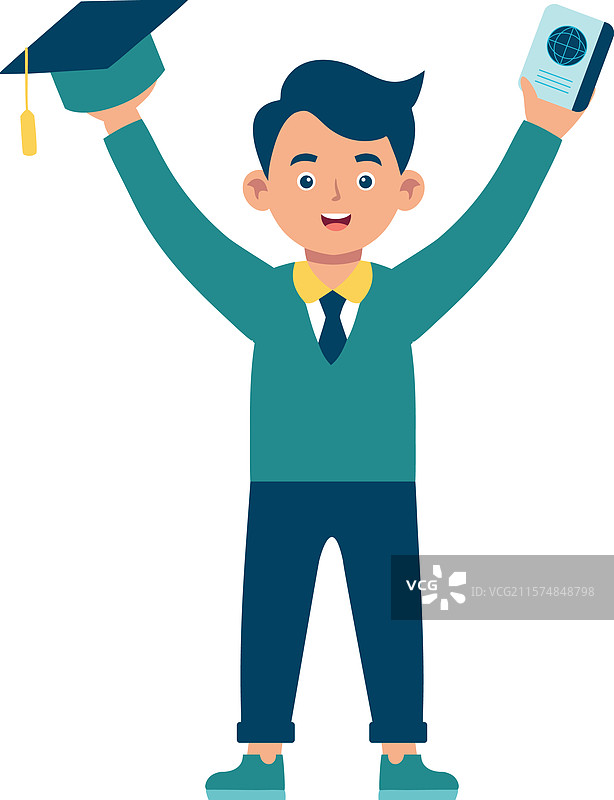 男性学生签证毕业图片素材