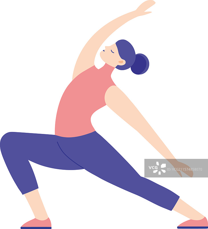 心灵与身体的瑜伽弓步姿势图片素材