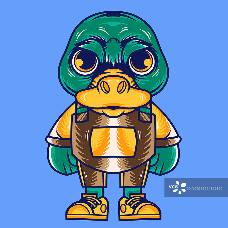 来自鸭嘴兽的卡通吉祥物角色设计图片素材