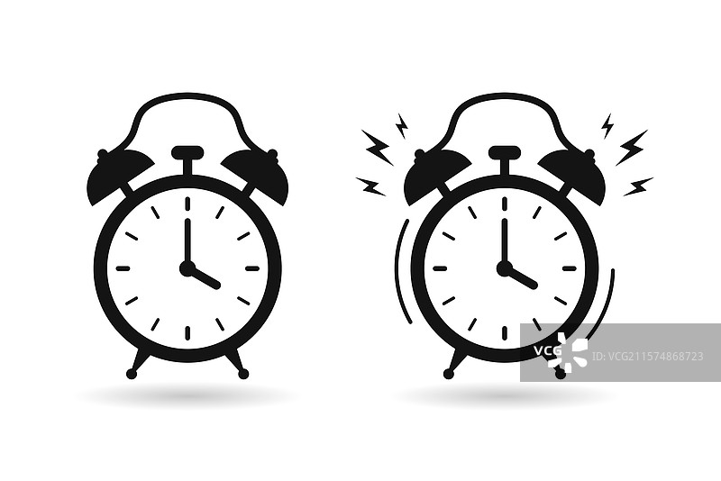 响铃的闹钟图标和闹钟图标图片素材