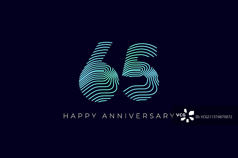 数字设计与曲线，65岁快乐图片素材