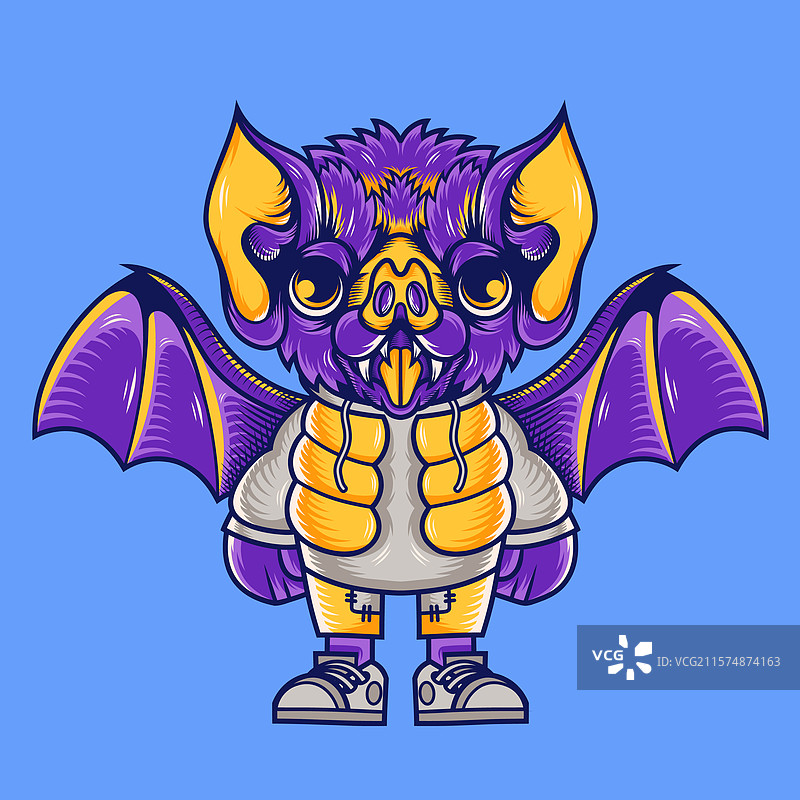 蝙蝠的卡通吉祥物角色设计图片素材