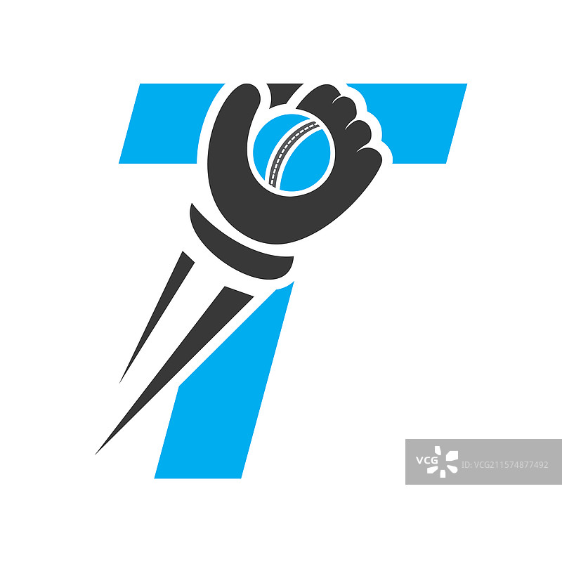 以字母T为概念的板球标志，带有速度标志图片素材